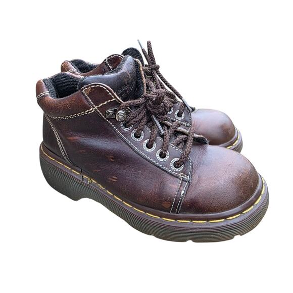 Dr. Martens 8542 Brown Leather Boots Made in England Chunky Workwear Gorpcore W6 - Picture 1 of 13